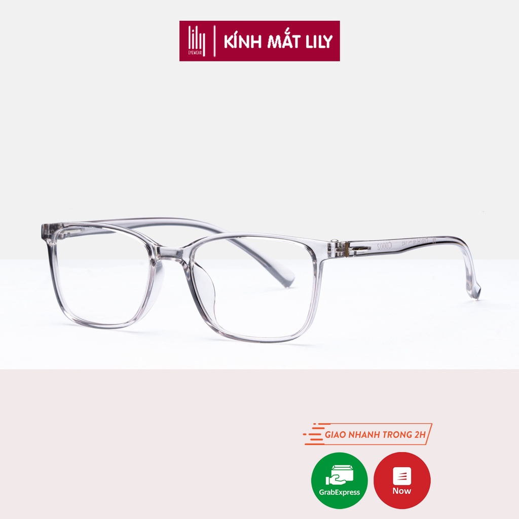 Gọng kính Nam Nữ Lilyeyewear mắt Vuông nhựa cứng cáp đeo Giả cận màu sắc Thời trang C0002