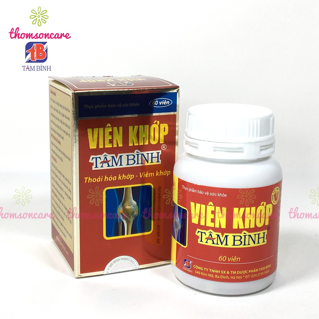 Viên khớp tâm bình hỗ trợ giảm thoái hóa cột sống, đau nhức xương khớp lọ 60 viên