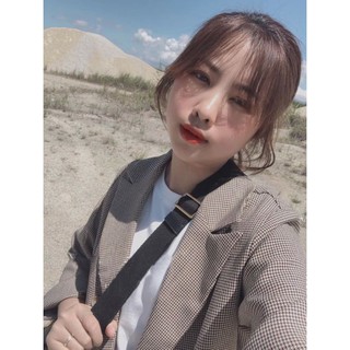 Áo vest blazer kẻ nâu cực chất