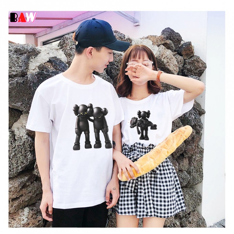 (HOT) 6 mẫu Áo thun nam, nữ KAWS phông unisex 2 màu đen và trắng chất liệu cotton Fullsize -93