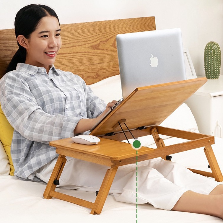 Bàn Laptop Gỗ Tre ⚡ FREE SHIP ⚡ Bàn Đa Năng Tùy Chỉnh Góc Độ