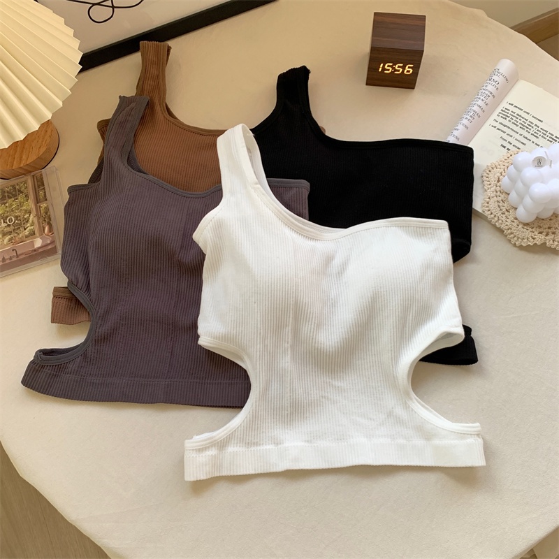 Áo Croptop Nữ Thun Gân Lệch Vai Khoét Eo Hai Bên Cá Tính Thời Trang Sugal TOP NU 0038V5