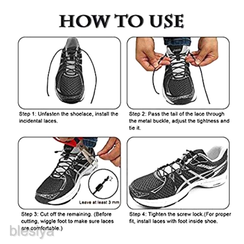 Dây Giày Thể Thao Phản Quang Không Cần Buộc Co Giãn [Blesiya]