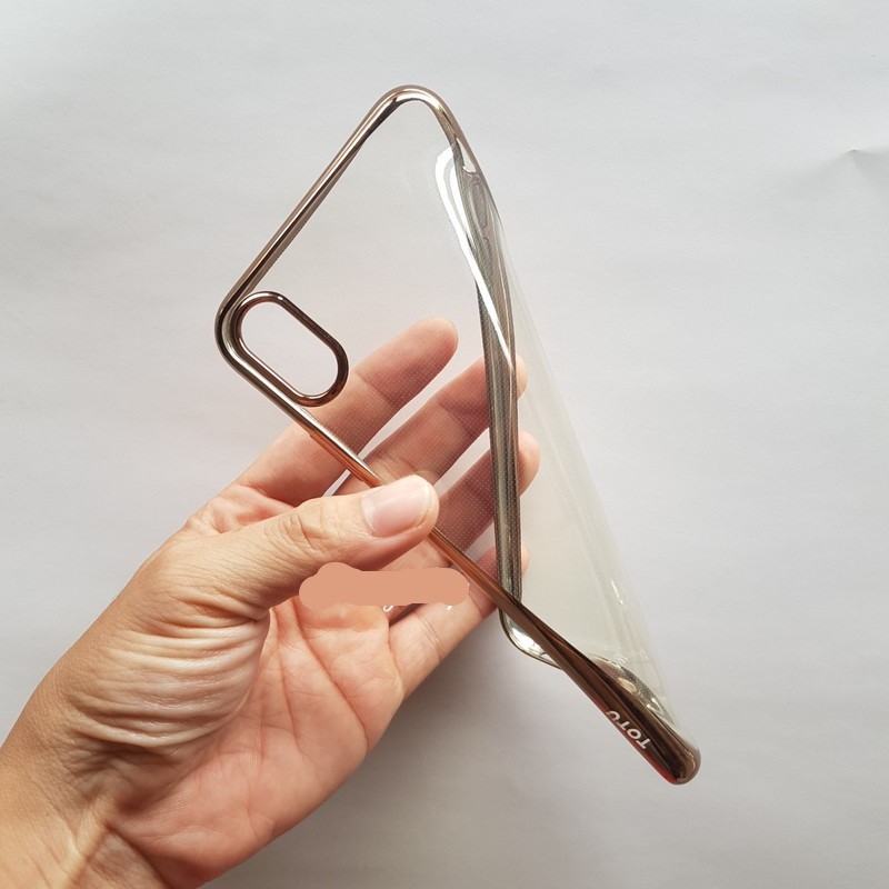 Ốp lưng cho Iphone X/Xs Max/IPhone 12/IPhone 12 Pro/IPhone 12 Pro Max dẻo viền màu vàng Totu cao cấp