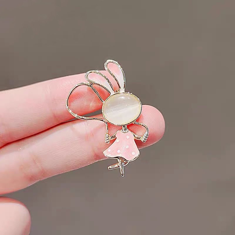 Ghim Cài Áo Hình Thỏ Hoạt Hình Đáng Yêu Dành Cho Nữ
