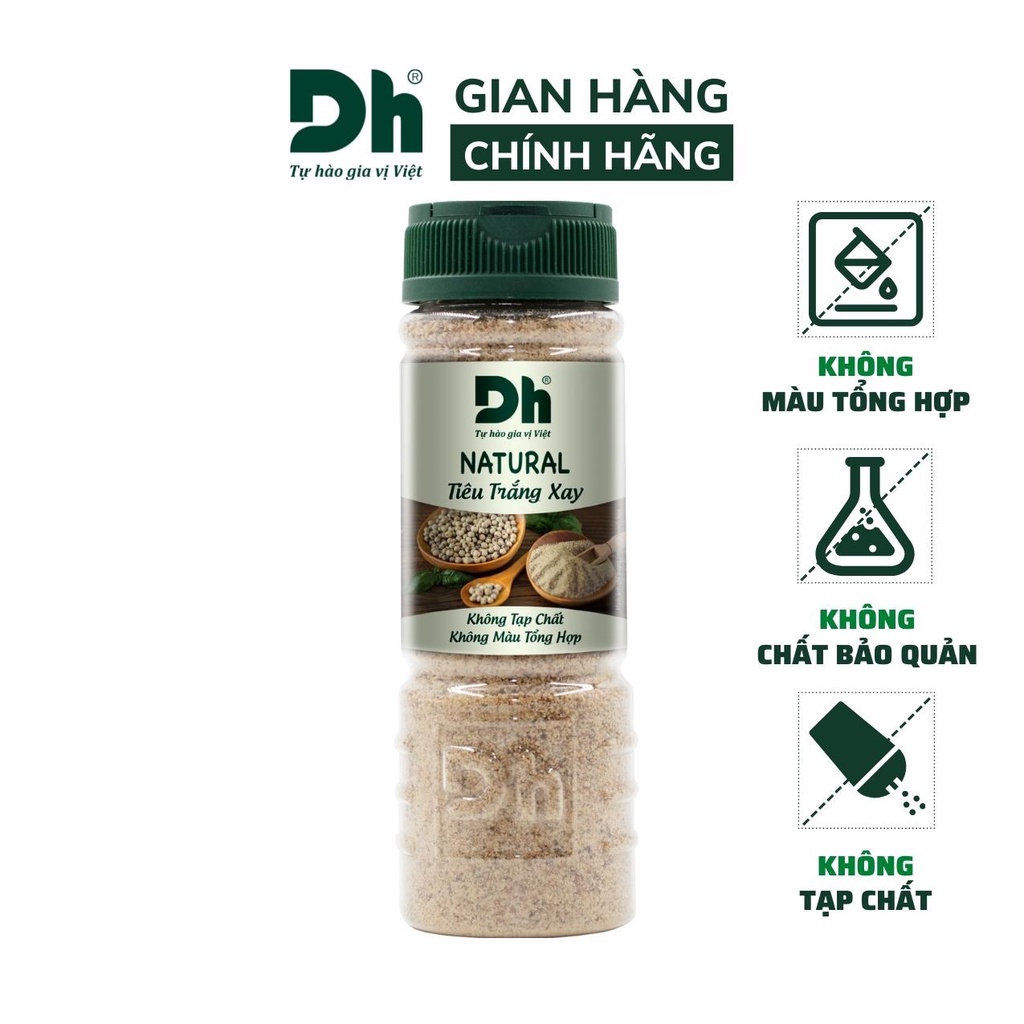 Tiêu trắng xay nguyên chất Natural DH Foods chế biến món ăn 45gr/80gr - DHGVT29