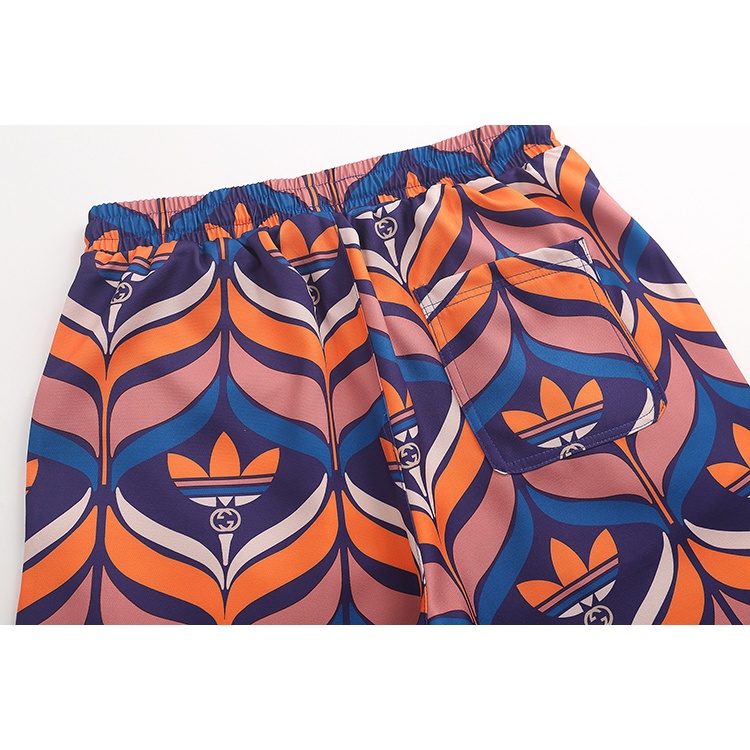 Gu Quần Short In logo Cỏ Ba Lá Màu Nổi Bật Thời Trang Mùa Hè Giản Dị