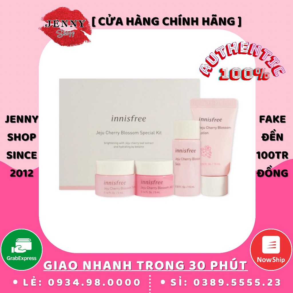 Kit Dưỡng Da 4 Sản Phẩm Innisfree Jeju Cherry Blossom Special Kit