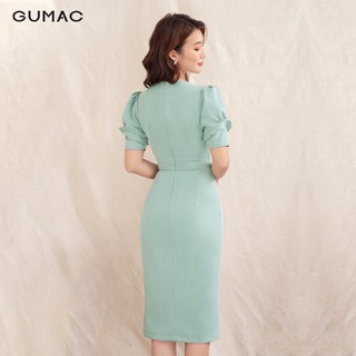 Đầm cổ V xẻ tà DA10112 GUMAC