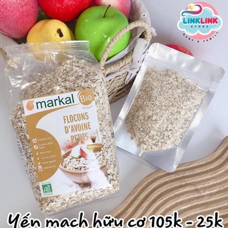 Yến mạch hữu cơ cán dẹt MARKAL 500gr nấu cháo, nấu súp, làm đậu hũ cho bé ăn dặm