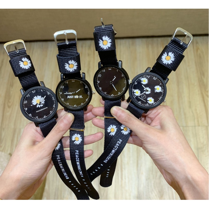 (Hoa cúc Sơn Tùng) Đồng hồ nữ dây dù Just Do It c33 Hoa cúc Sơn Tùng MTP