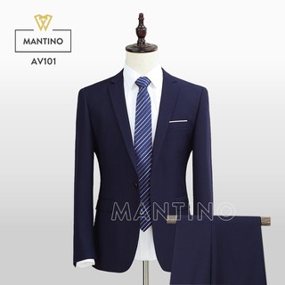 Bộ Vest Xanh Tím Than cao cấp MANTINO