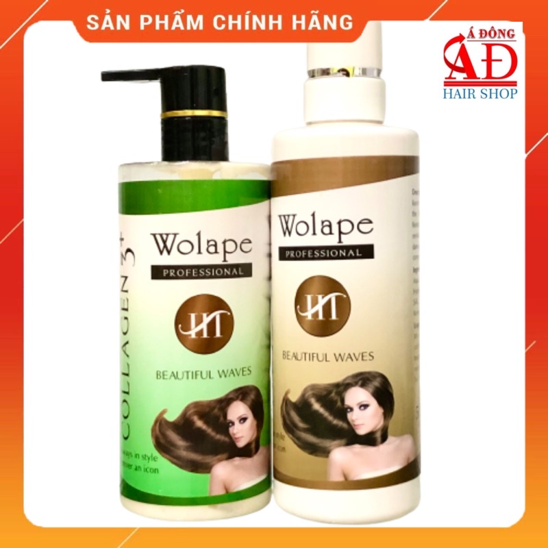 BỘ PHỤC HỒI TÓC HƯ TỔN KERATIN COLLAGEN WOLAPE HT SIÊU MƯỢT TÓC 500ML
