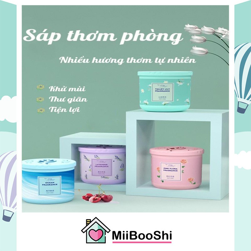 Sáp thơm phòng CozyBin khử mùi phòng tắm ngủ ô tô nhà vệ sinh với 4 mùi hương tự nhiên 190g MiibooShi tq6556g2g