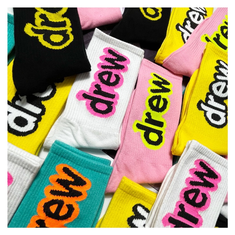 Tất vớ nam nữ cổ cao nhiều màu logo Drew Date84store