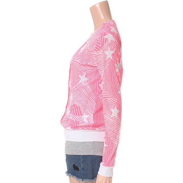Áo khoác jacket nữ tay dài CAM &amp; XANH &amp; HỒNG in họa tiết (size S &amp; M)