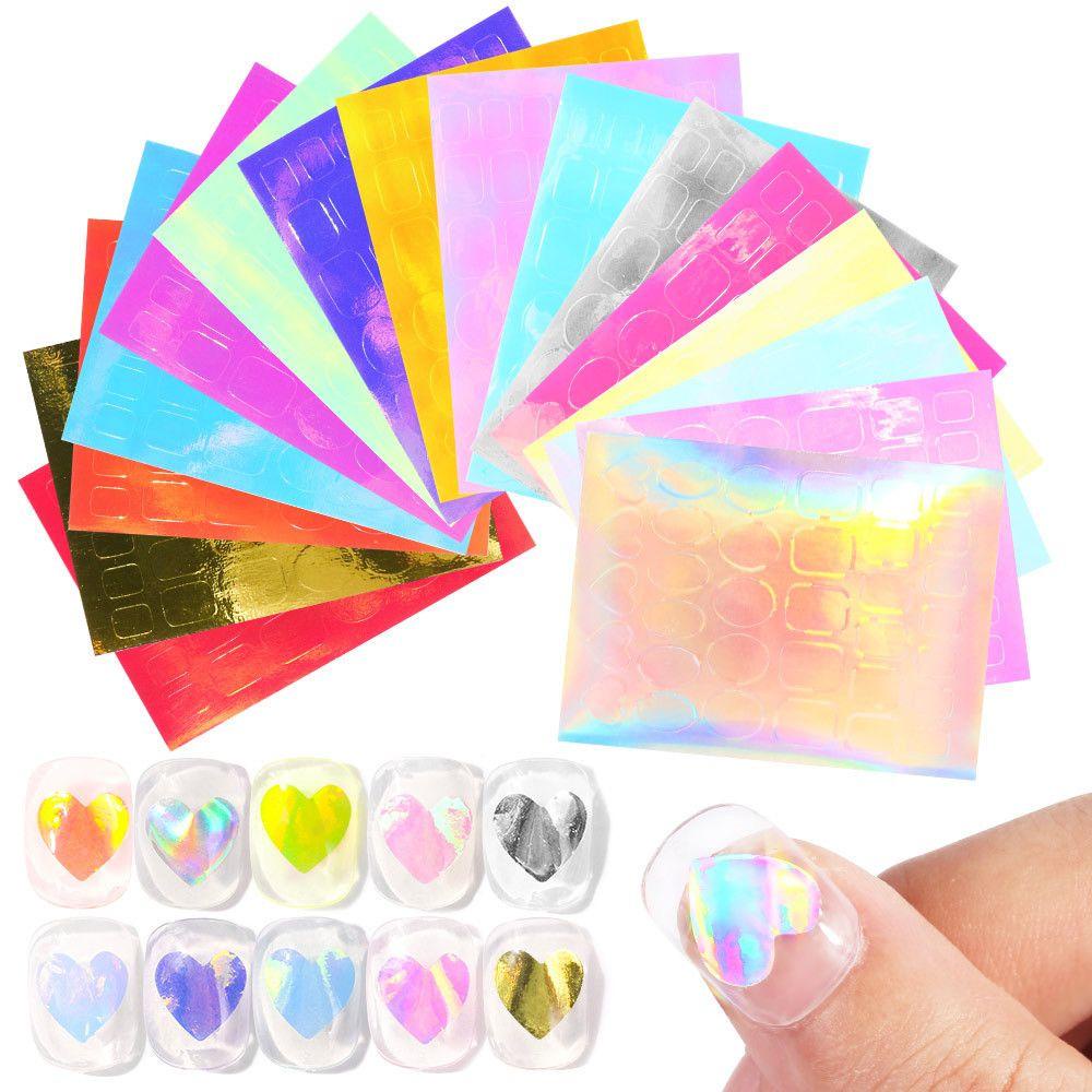 Giấy Bóng Kính Cellophane Cực Quang Nhiều Màu Tự Dính Trang Trí Móng Tay Cho Nữ