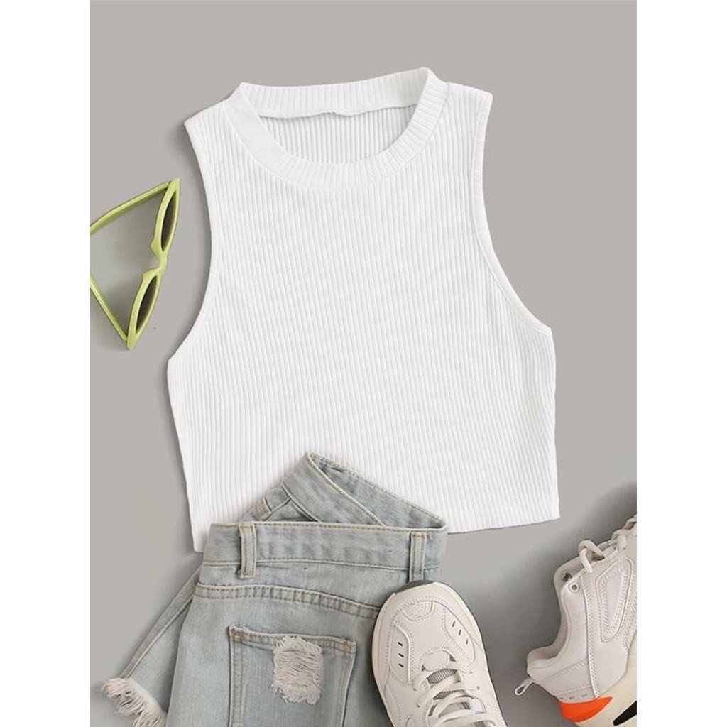 Áo Croptop Ba Lỗ - Áo Crt Sát Nách Chất Thun Borip Dày Dặn 3 Màu Siêu Hot (ảnh thật) - OCEAN.CLO