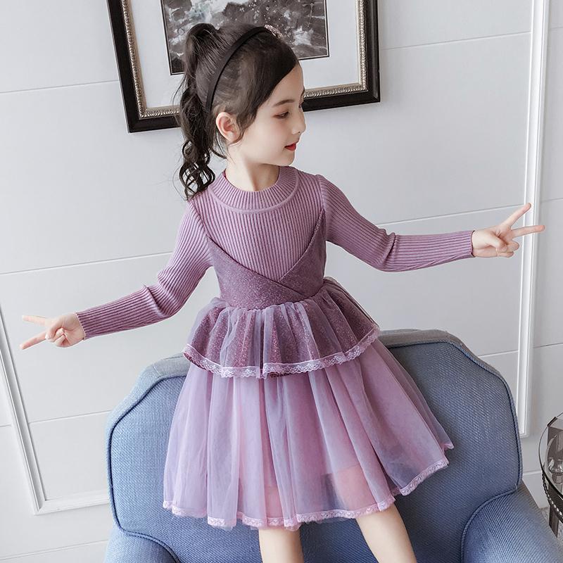 Đầm Dệt Kim Kiểu Công Chúa Thời Trang Thu Đông Cho Bé Gái 3 5 6 7 8 9 Tuổi