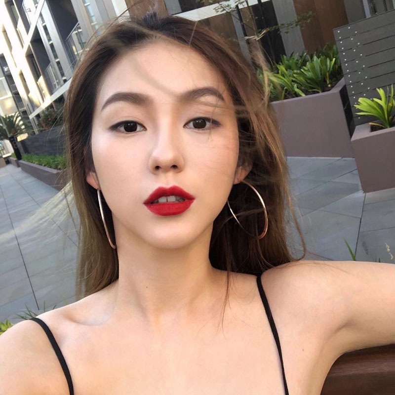 Khuyên tai nữ vòng tròn cỡ lớn bạc 925 CHILLEE KT