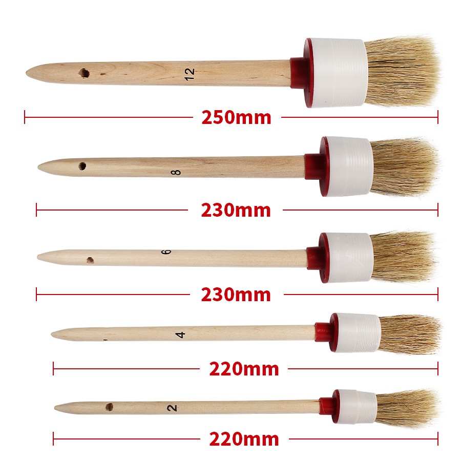 Bộ 5 cọ mềm vệ sinh nội ngoại thất xe tiện dụng