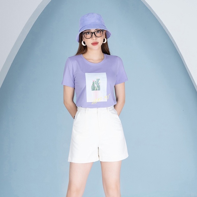 Áo phông in hình xương rồng chất liệu Cotton Compact form vừa LOZA PT302010