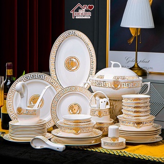Bộ Bát Đĩa Luxury Phố Decor - 60 Chi Tiết Chất Liệu Sứ Xương Sang Trọng