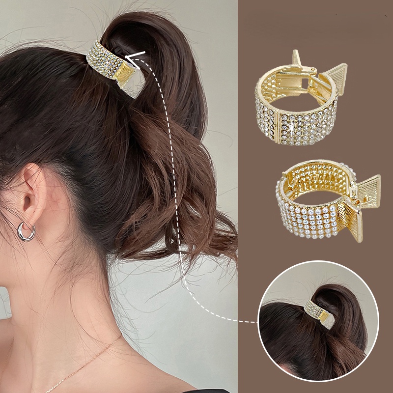 Kẹp Cố Định Tóc Đuôi Ngựa Chống Chảy Xệ Cao Cấp Cho Nữ