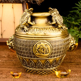 Vật phẩm Hũ cóc tài lộc bằng đồng thau cỡ trung phong thủy Hồng Thắng