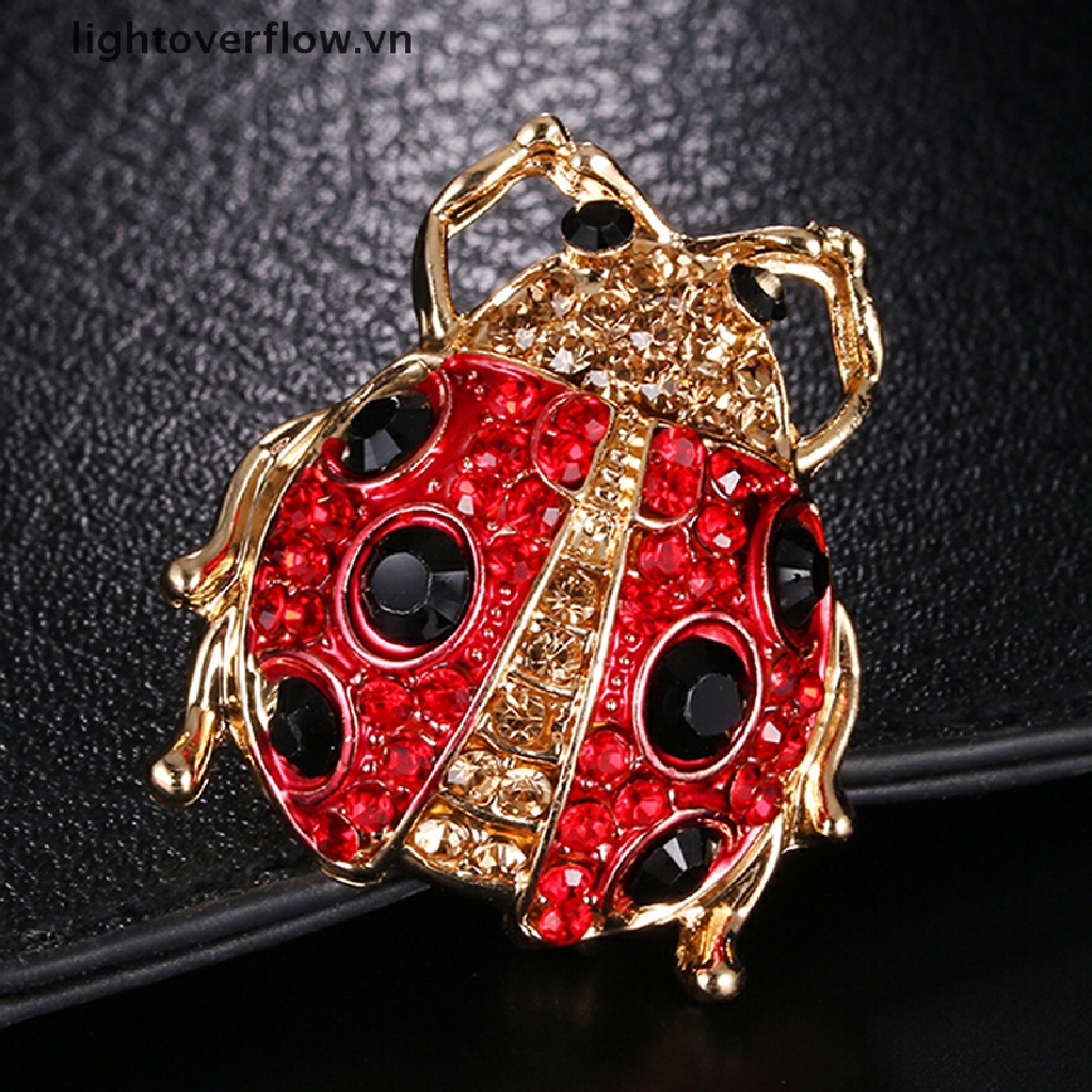 Ghim Cài Áo Hình Côn Trùng Tráng Men Đính Đá Pha Lê Phong Cách Vintage