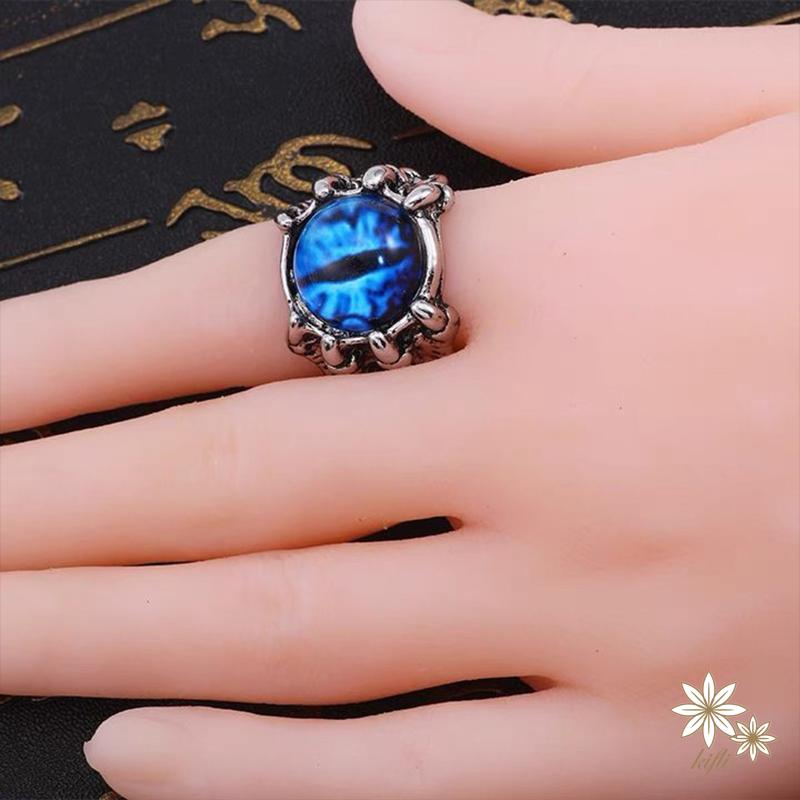 Nhẫn hở có thể điều chỉnh hình móng vuốt rồng mắt quỷ phong cách punk vintage 4 màu cá tính câu lạc bộ đêm cho nam