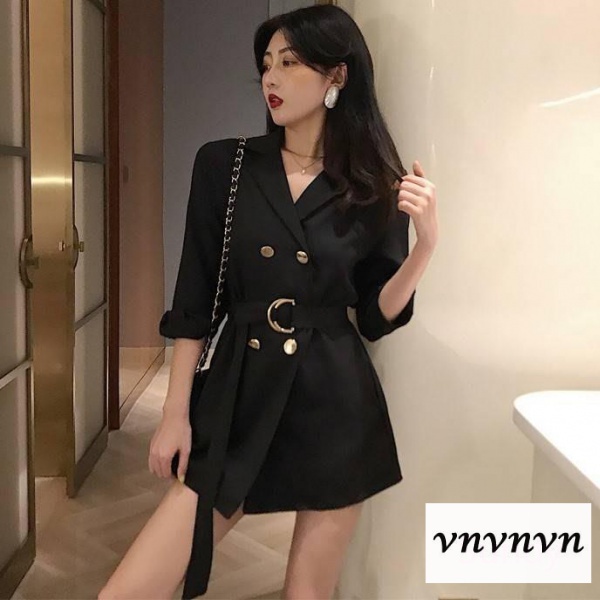 Thời Trang Nữ Áo Khoác Nữ Dài Tay Cổ Bẻ Form Dài Thời Trang | BigBuy360 - bigbuy360.vn