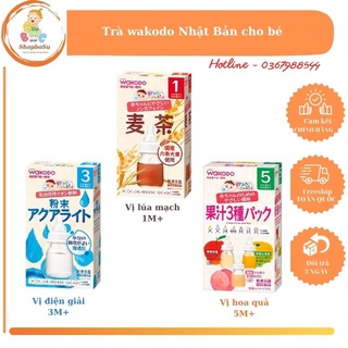 [Date 8/2024]Trà Wakodo hoa quả/lúa mạch/điện giải/trà xanh cho bé