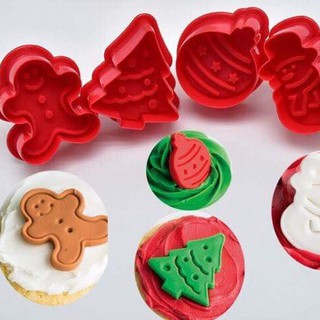 Khuôn Nhấn Bánh Cookie 3D Giáng Sinh