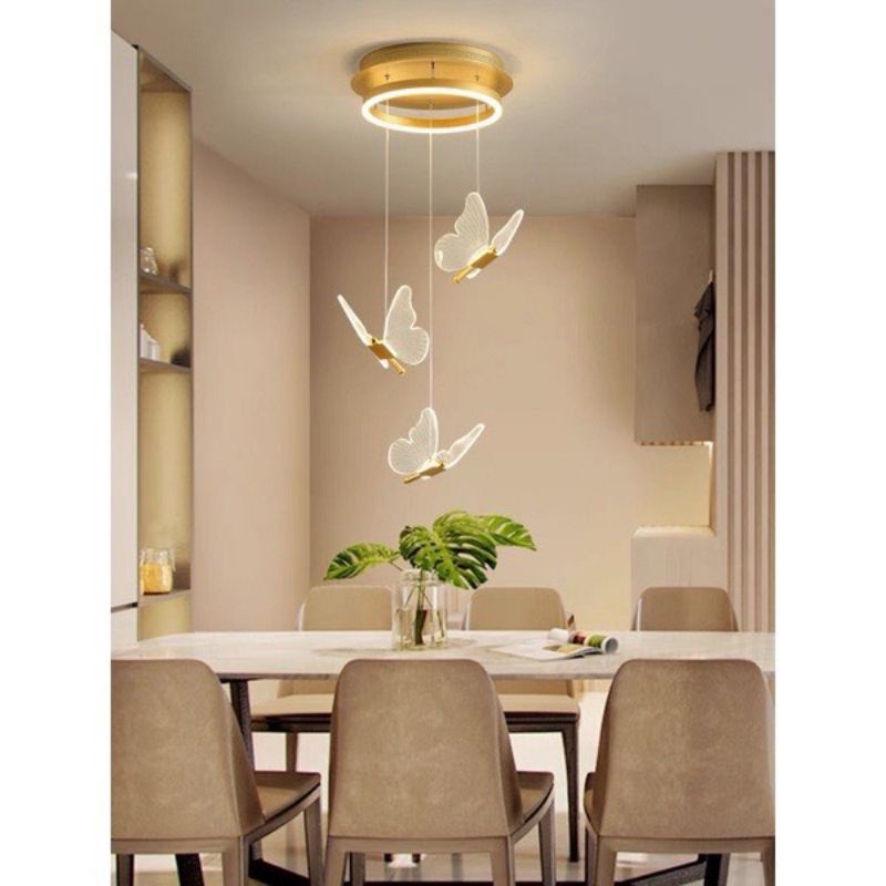 Đèn trần, đèn thả trần cánh bướm trang trí bàn ăn, phòng khách, phòng ngủ hiện đại 3 chế độ sáng