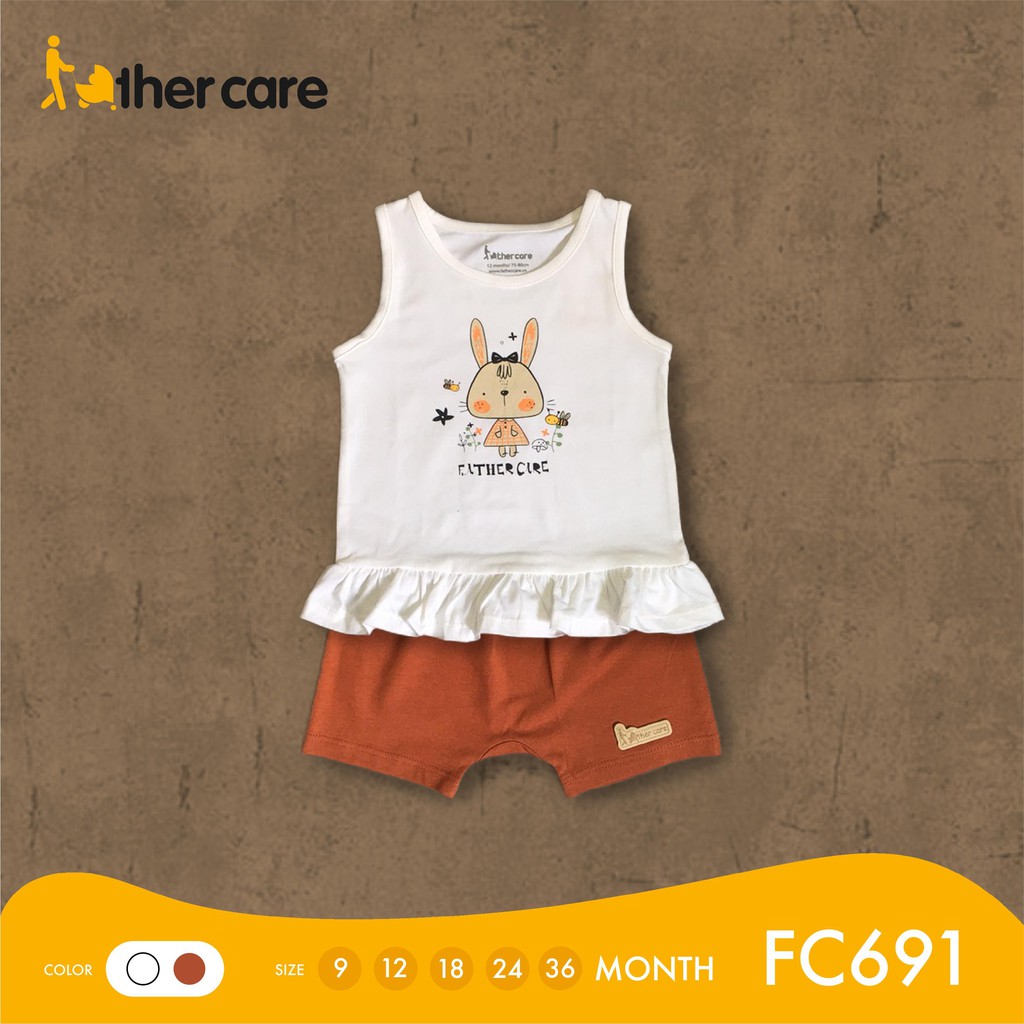 Bộ Quần Áo FatherCare Ba Lỗ Bé Gái FatherCare Cotton - In Hình