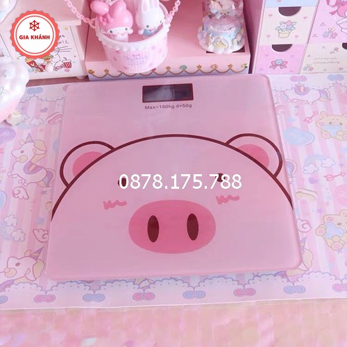 Cân điện tử sức khỏe PINK PIG hình lợn hồng siêu yêu , Cân mini điện tử mẫu mới LD2114