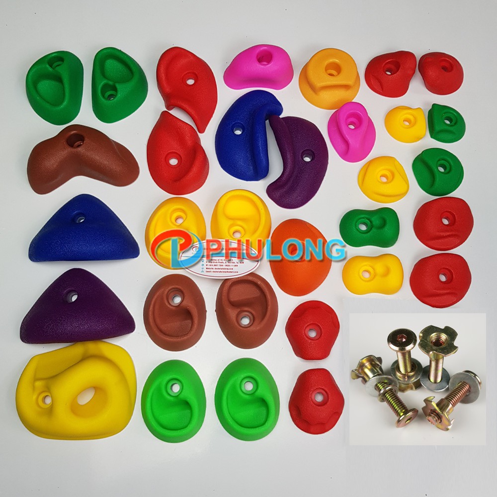 Bộ mấu bám leo núi, núm nhựa leo núi 32 chi tiết PL0810B
