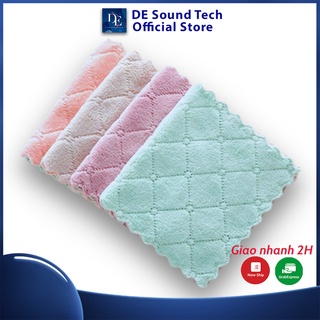 ⚡Rẻ Vô Địch⚡  Combo 10 Khăn lau bếp, khăn lau đa năng 2 mặt siêu mềm, siêu thấm hút Kích thước 16x27cm