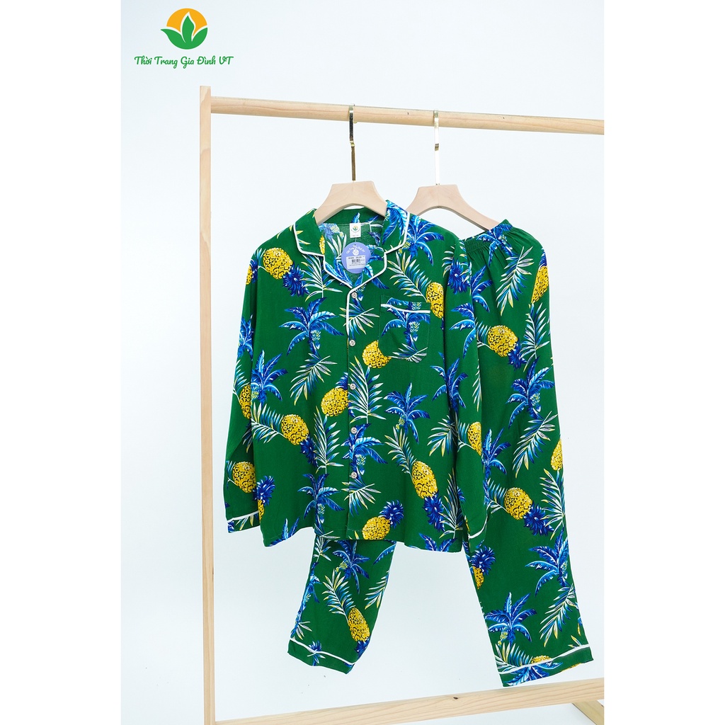Bộ quần áo pijama bé trai size đại/big size thu đông Việt Thắng quần dài, áo dài tay, chất lanh - B70.2214
