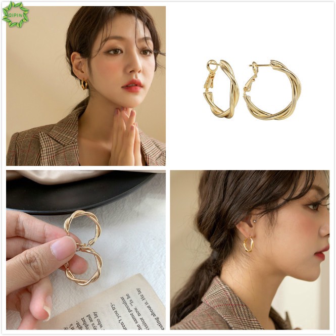 Bông tai tròn bằng hợp kim BT012