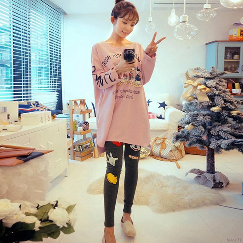 Bộ pijama dài tay in hoạt hình dễ thương