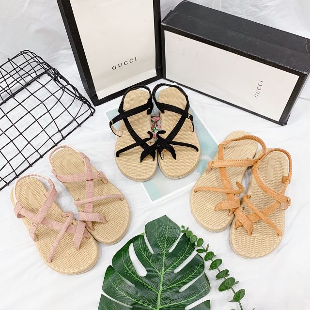 Sandal đế cói MAILIAA quai chéo mã 013