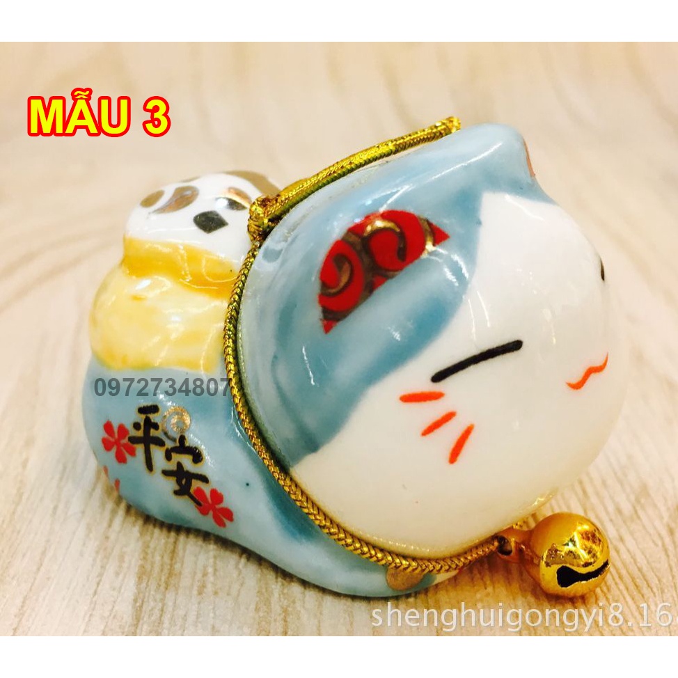Mèo thần tài mini trưng bày mẫu mã đa dạng size 4cm