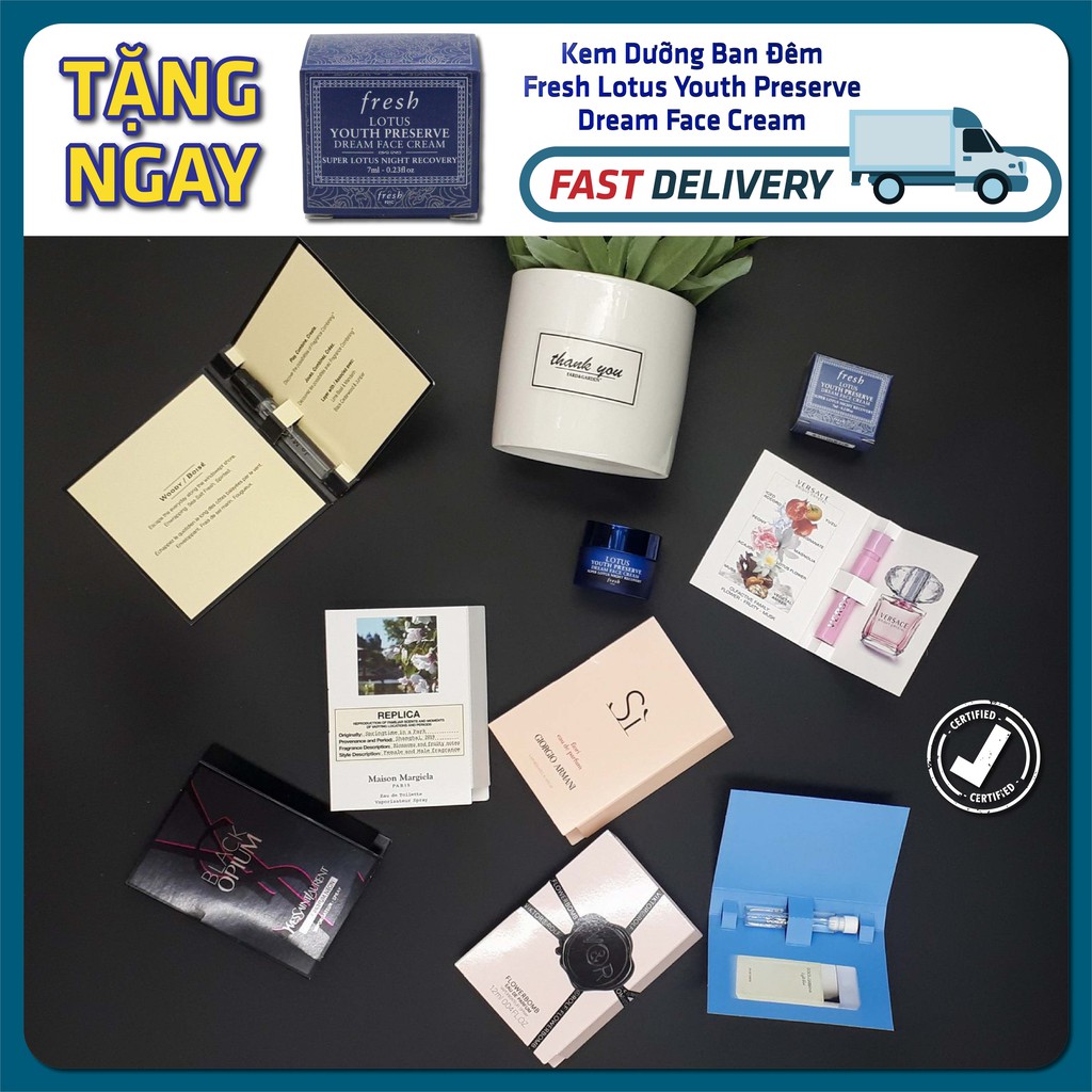 Set Sample nước hoa 7 thương hiệu JoMalone Versace YSL D&G GiorgioArmani Replica Viktor&ROLF tặng +1 chăm sóc da Lotus