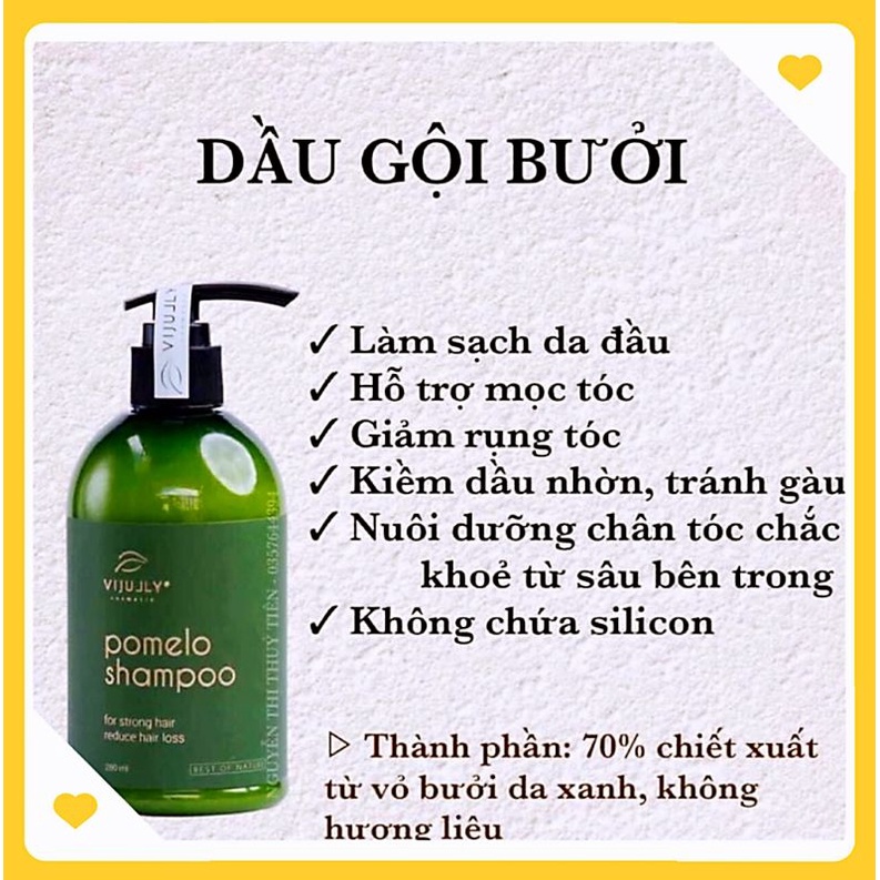 1 Chai 280ML Dầu Gội Bưởi Vijully Pomelo Shampoo