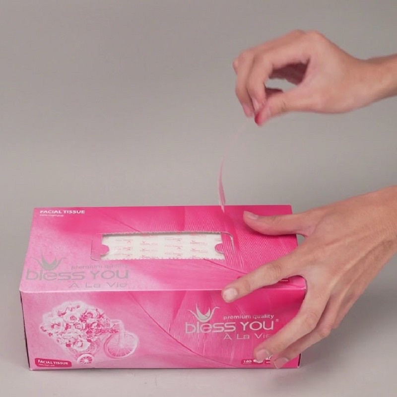 [Thùng 60 Hộp] Có Mã QR - Hộp Khăn Giấy Lụa Bless You 2 Lớp 180 Tờ