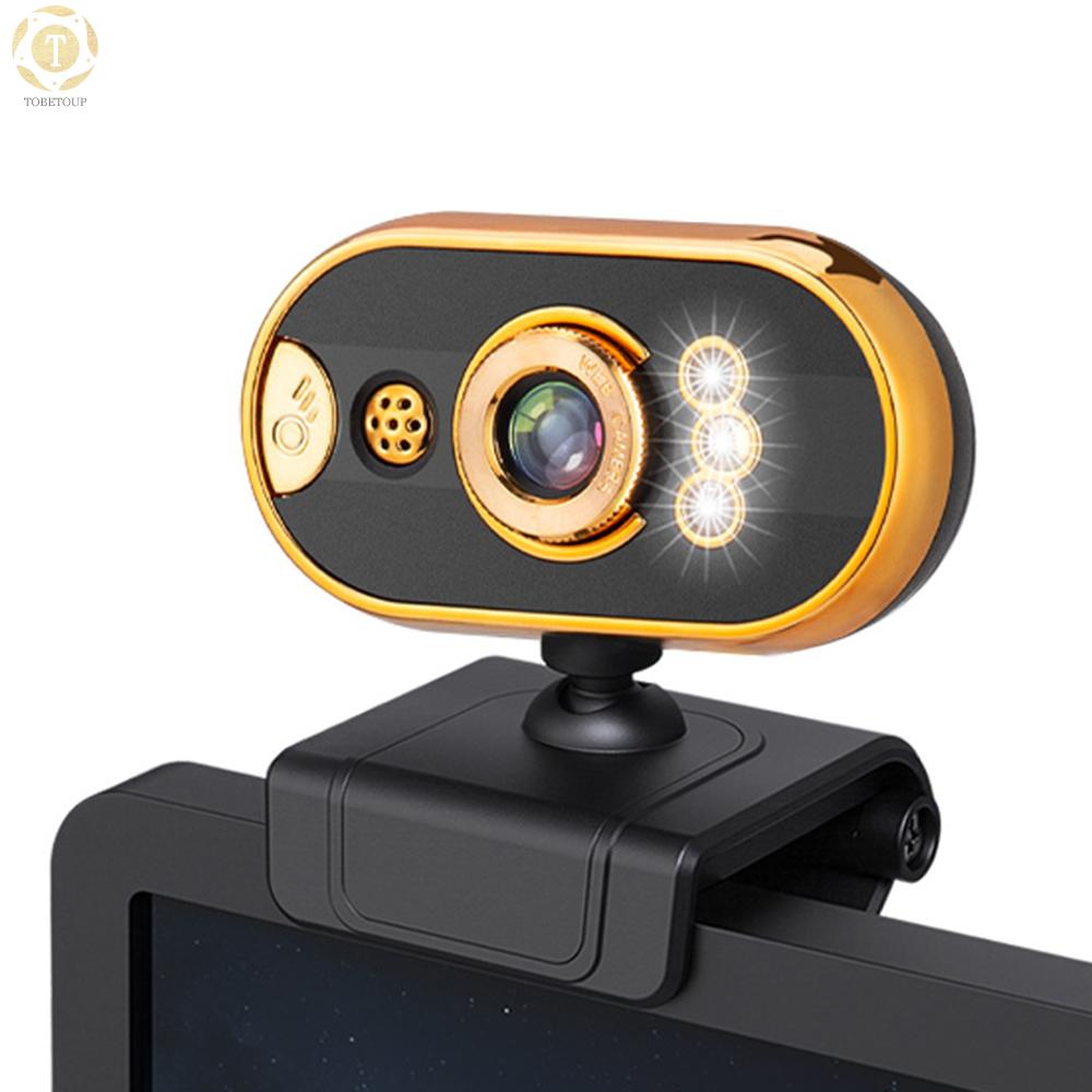 Shipped within 12 hours】 480P USB Webcam Laptop Computer Camera Clip-on PC Web Camera Manual Focus Built-in Microphone with LED Fill Lights for Live Streaming Online Meeting Teaching Video Chatting Web Camera [TO]