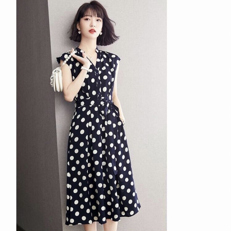 Đầm lụa bi xoè dây thắt eo tay con MLXL [Kèm ảnh thật]