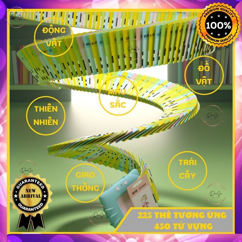 [FREESHIP] Máy Đọc Thẻ FlashCard Song Ngữ Anh Việt 112 Thẻ 224 Từ Vựng Máy Đọc Thẻ Thông Minh Anh Việt Cho Bé DUNSU.PK